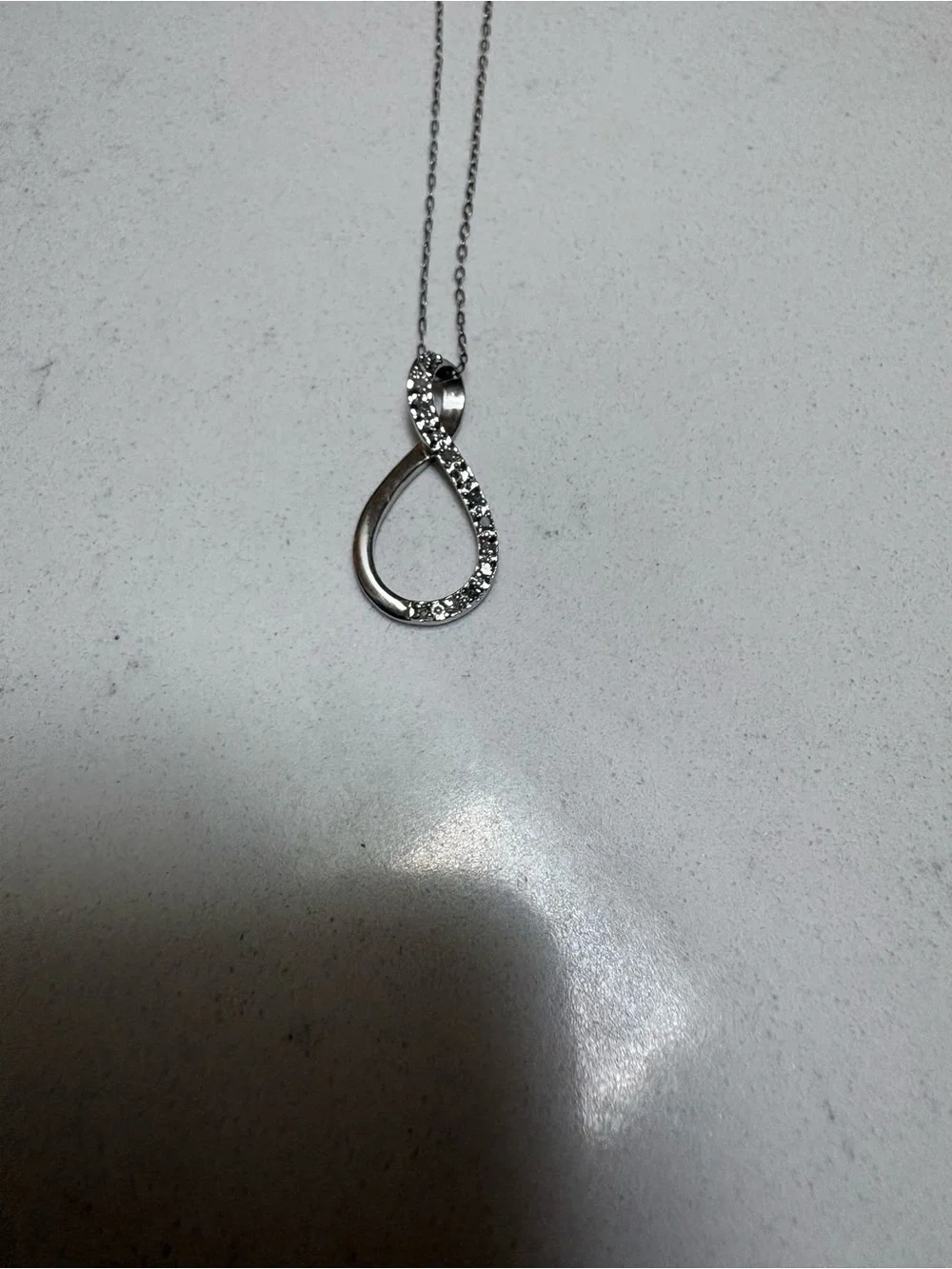 Charles Winston Made in Italy 925 Diamond Infinity Necklace NWT